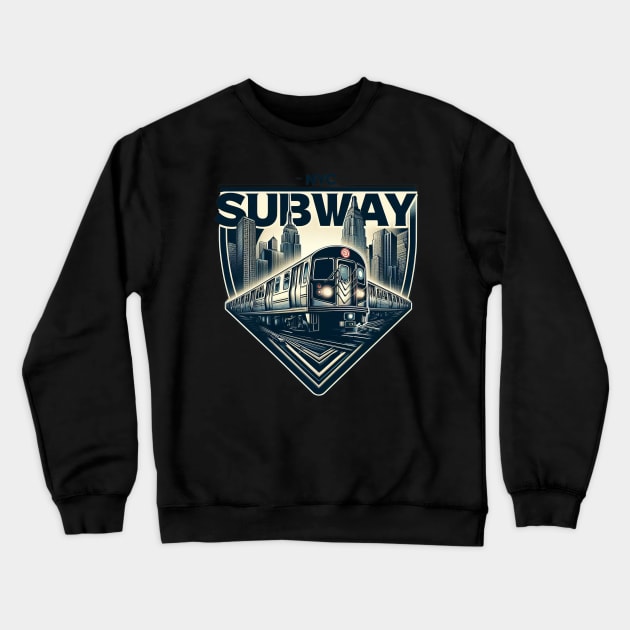 New York Subway NYC Subway Train Vintage Crewneck Sweatshirt by Nysa Design